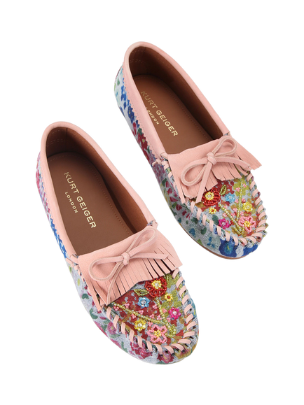 Kurt Geiger London Beaded Moccasins, Multi - view 2, Multi
