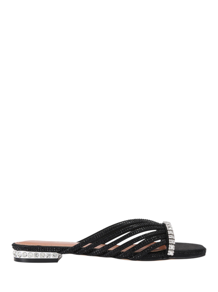 Kurt Geiger London Crystal Strap Mules, Black, Black