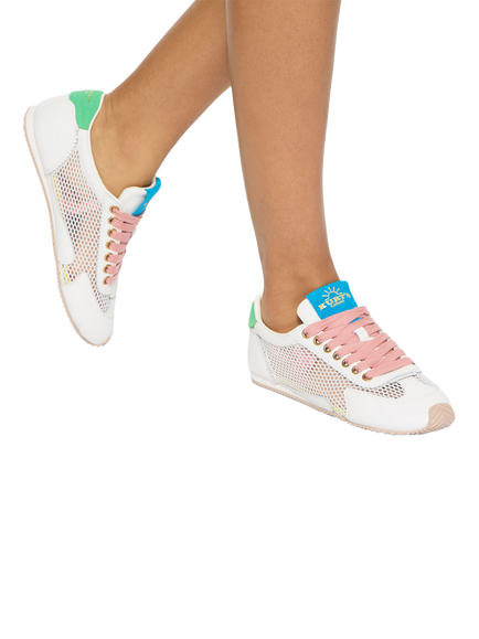 Kurt Geiger London Kurt's Cabana Islington Curve Trainers, White/Multi - view 2, White/Multi
