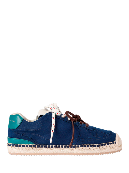 Kurt Geiger London Kurt Canvas Espadrille Trainers, Navy/Multi