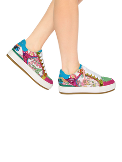 Kurt Geiger London Southbank Tag Fabric Trainers, Multi - view 2, Multi