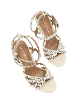 KG Kurt Geiger Slideaway Embellished Stiletto Heel Sandals, Putty - view 2, Putty