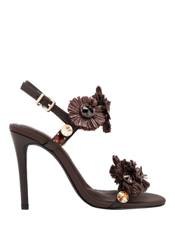 KG Kurt Geiger Roxie Embellished Stiletto Heel Sandals, Brown, Brown