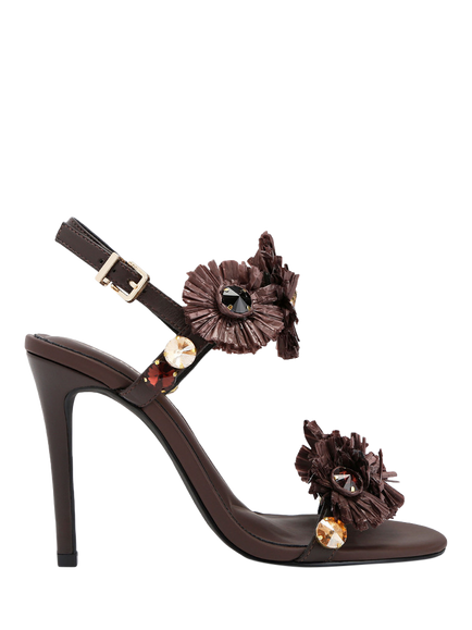KG Kurt Geiger Roxie Embellished Stiletto Heel Sandals, Brown, Brown
