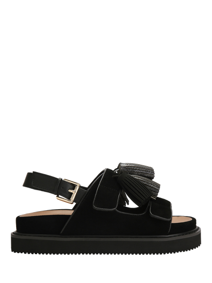 KG Kurt Geiger Rita XL Leather Embellished Strappy Sandals, Black, Black