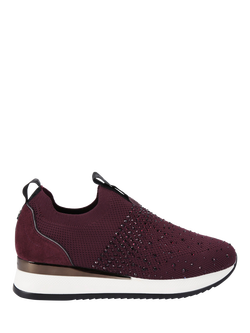 KG Kurt Geiger Lara Embellished Slip In Trainers, Red Wine, Red Wine