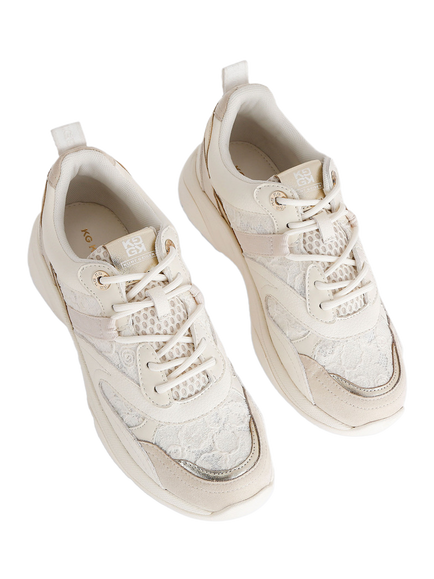 KG Kurt Geiger Louisiana Suede Trainers, White - view 2, White