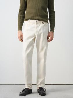 Mango Mid-Rise Straight Fit Jeans, Off White, Off White