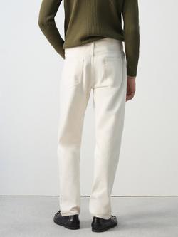 Mango Mid-Rise Straight Fit Jeans, Off White - view 2, Off White