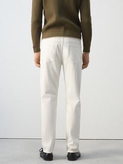 Mango High-Rise Slim Fit Jeans, Off White - view 2, Off White