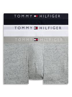 Tommy Hilfiger Stretch Cotton Trunks, Pack of 3, Dark Navy, Grey/Multi