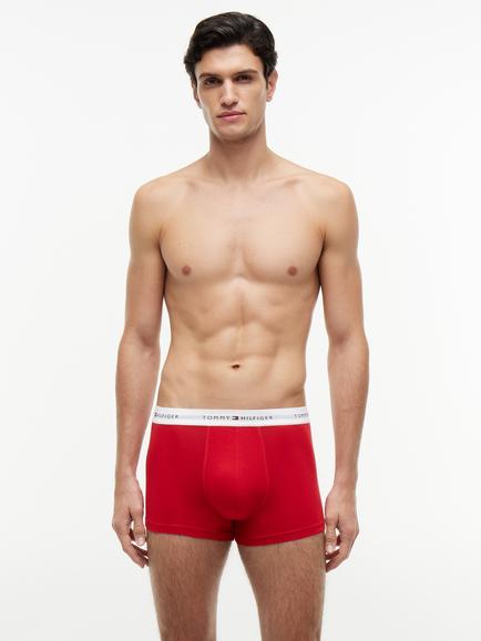 Tommy Hilfiger Stretch Cotton Waistband Trunks, Pack of 3, Black/Multi - view 2, Black/Multi