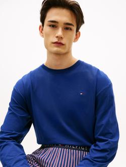 Tommy Hilfiger Stretch Cotton Jersey Pyjama Set, Blue/White - view 2, Blue/White