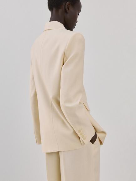 Mango Single Button Blazer, Raw - view 2, Raw