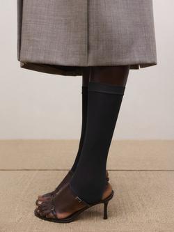 Mango Open Toe Socks - view 2, Black