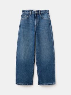 Mango Mid Rise Balloon Leg Jeans, Dark Denim, Dark Denim