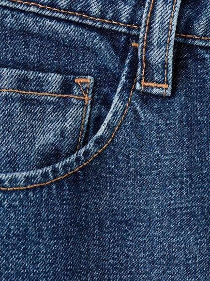 Mango Mid Rise Balloon Leg Jeans, Dark Denim - view 2, Dark Denim