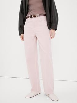 Mango High Rise Barrel Leg Jeans, Pink, Pink