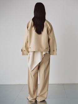 Mango Cropped Trench Jacket, Beige - view 2, Beige