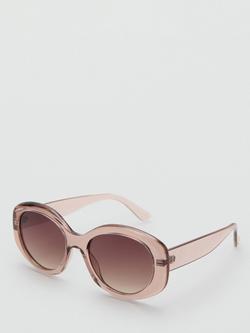 Mango Round Oversized Sunglasses, Peach/Brown Gradient, Peach/Brown Gradient
