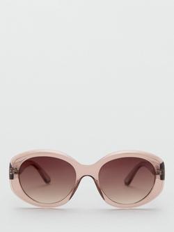Mango Round Oversized Sunglasses, Peach/Brown Gradient - view 2, Peach/Brown Gradient