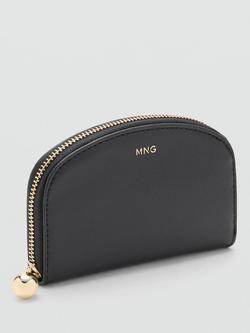 Mango Curve Zip Up Purse - view 2, Black