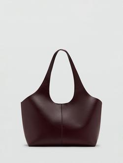 Mango Slender Strap Shoulder Tote Bag, Bordeaux, Bordeaux