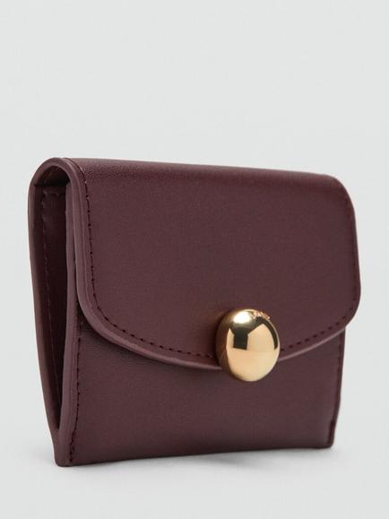 Mango Jewel Button Purse, Bordeaux - view 2, Bordeaux
