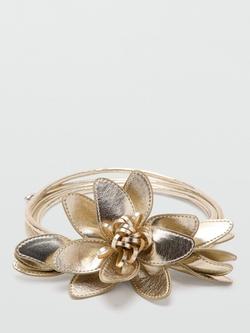 Mango Kids' Flower Belt, Gold, Gold