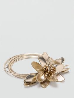 Mango Kids' Flower Belt, Gold - view 2, Gold