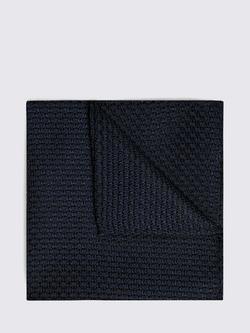 Moss Italian Silk Grenadine Pocket Square, Navy, Navy