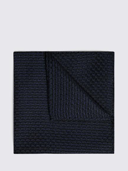 Moss Italian Silk Grenadine Pocket Square, Navy