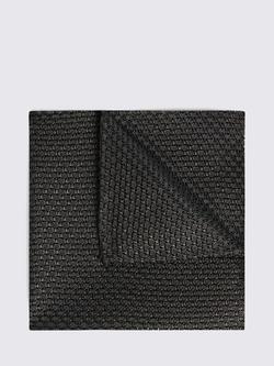 Moss Grenadine Weave Italian Silk Pocket Square, Chocolate