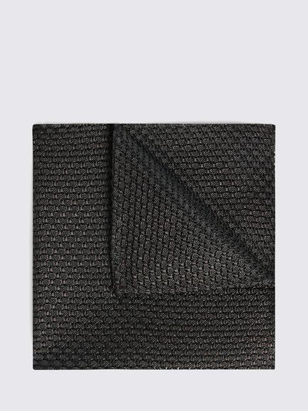 Moss Italian Silk Grenadine Pocket Square, Chocolate
