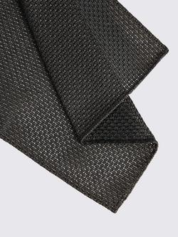 Moss Grenadine Weave Italian Silk Pocket Square - view 2, Chocolate
