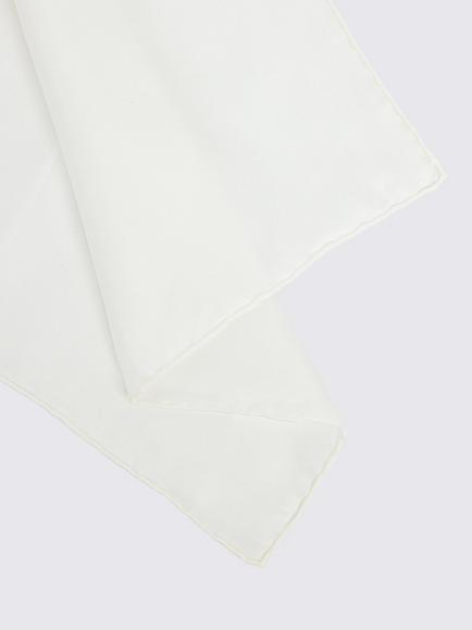 Moss Silk Pocket Square, White - view 2, White