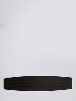 Moss Pleated Silk Cummerbund, Black, Black