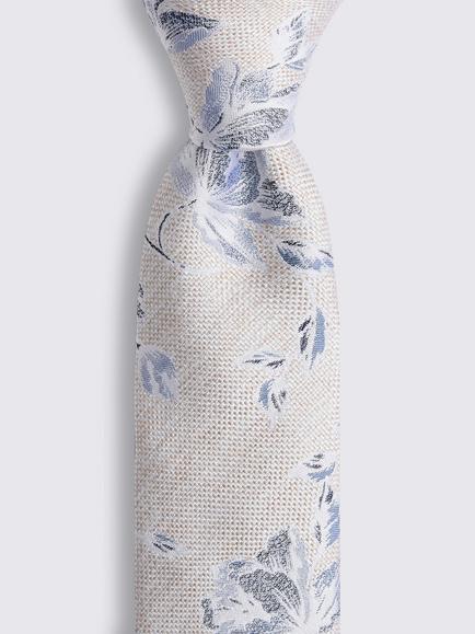 Moss Floral Silk Tie - view 2, Blue