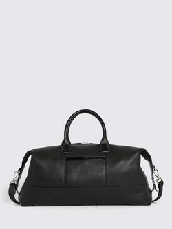 Moss Grained Leather Holdall, Black, Black