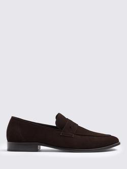 Moss Suede Relaxed Loafers, Brown, Brown