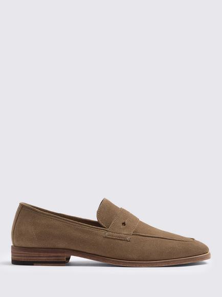 Moss Suede Relaxed Loafers, Nude