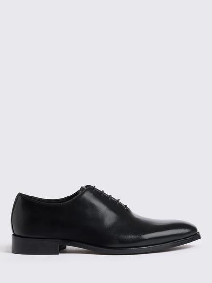 Moss John White Oscar Wholecut Leather Shoes, Black, Black