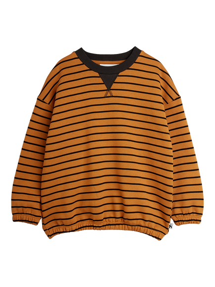 Mini Rodini Kids' Stripe Cotton Sweatshirt, Brown, Brown