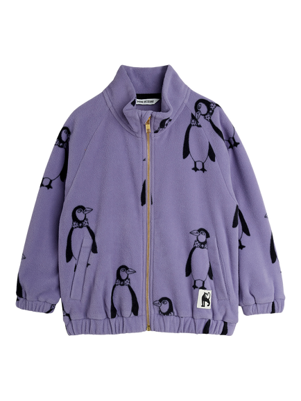 Mini Rodini Kids' Fleece Penguin Jacket, Purple, Purple
