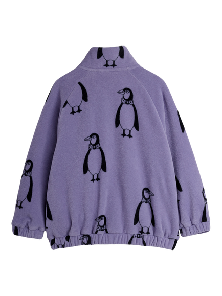 Mini Rodini Kids' Fleece Penguin Jacket, Purple - view 2, Purple
