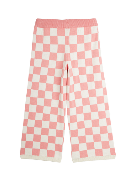 Mini Rodini Kids' Drawstring Check Trousers, Pink - view 2, Pink