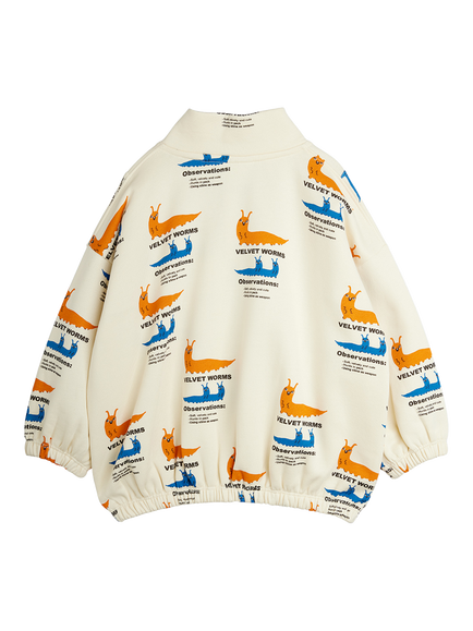 Mini Rodini Kids' Velvet Worm Half Zip Sweatshirt, Multi - view 2, Multi