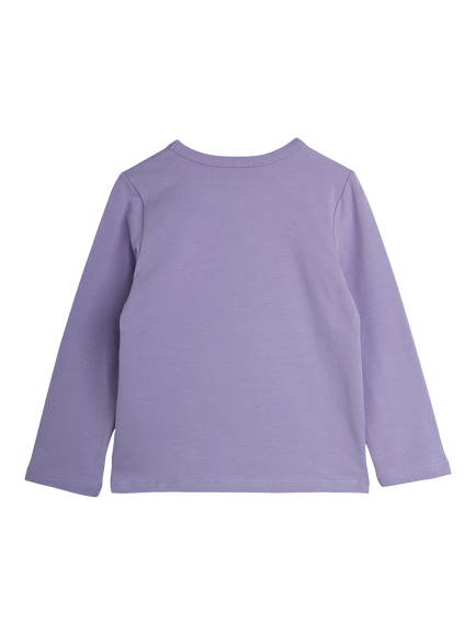 Mini Rodini Kids' Long Sleeve Viola Panel Top, Purple - view 2, Purple
