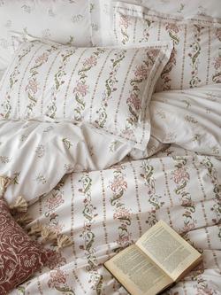 Historic Royal Palaces Stripe Duvet Cover Set, Clay Pink - view 2, Clay Pink