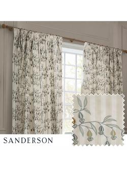 Sanderson Chinese Lanterns Pair Lined Pencil Pleat Curtains, Linen - view 2, Linen